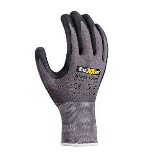 teXXor teXXor topline Nylon-Handschuh, Nitril-beschichtet, mit schwarzen Nitrilnoppen, schwarz Kat. 2 Gre 10
