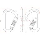 Aliens Karabiner HMS Classic TwistLock Karabinerverschluß Twistlock Karabinerfarbe Blank-Rot