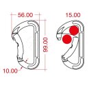 KONG - Stahlkarabiner D SHAPE - Screw sleeve - stainless steel 100mm