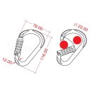 KONG - Alukarabiner HMS CLASSIC - rot/blank/blank in versch. Ausfü.