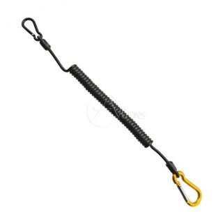 Aliens Spiralkabel 4 mm schwarz mit zwei Minikarabiner in verschiedenen Versionen