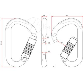 Aliens Stahlkarabiner HMS Trilock Karabinerfarbe Karabinerverschluß