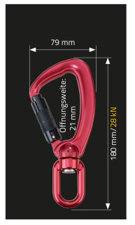 MAS Absturzsicherung Drehwirbelkarabinerhaken Mas 54 TR