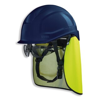 uvex pheos S-KR blau mit Nackenschutz, IES und Schutzbrille - Bauhelm BG frderbar