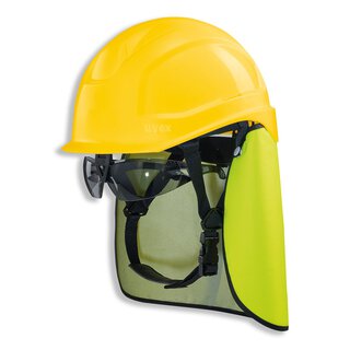 uvex pheos S-KR gelb mit Nackenschutz, IES und Schutzbrille - Bauhelm BG frderbar