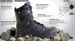 HAIX Black Eagle Safety 50 High Sicherheitsschuhe-Stiefel S3 in Grsse 50,5