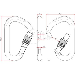 Aliens Karabiner HMS Classic Screw Karabinerfarbe Karabinerverschluß