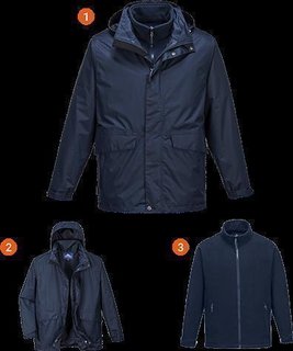 Portwest Argo klassische 3in1 Jacke in der Farbe Schwarz und der Gre L