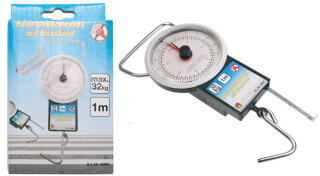 BGS technic Gepäckwaage mit Maßband, bis 32 kg