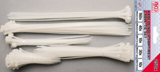 BGS technic Kabelbinder-Sortiment, verschiedene Größen, 250-tlg.