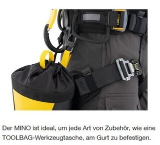 Petzl MINO mit Zubehr - Karabiner zur Zubehr Befestigung - keine PSA