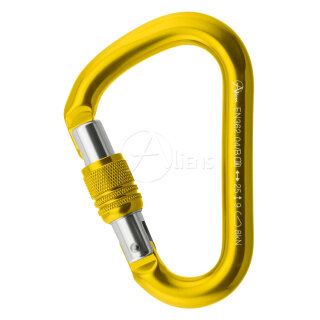 Aliens Karabiner HMS Classic Screw Karabinerfarbe Gelb Karabinerverschluß Screwlock