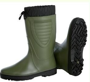 Leipold und Döhle HUNTER PVC-Stiefel, grün gefüttert mit PU-Manschette und Zugband Gr. 44