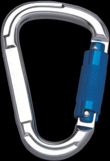 DeltaPlus AM025X2 Sehr leichter Aluminiumkarabiner mit automatischer Verriegelung Stahl Einzelgrösse