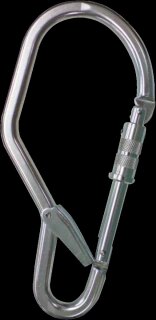 DeltaPlus AM027 Karabiner mit großer Öffnung und einer Öse zum Einhaken Stahl Einzelgrösse