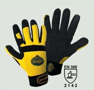 Ferdy F. ANTI-SCHOCK Mechanics-Handschuh, Innenh.Clarino®-Synthetikleder, Gel-Polster, Knöchelschutz