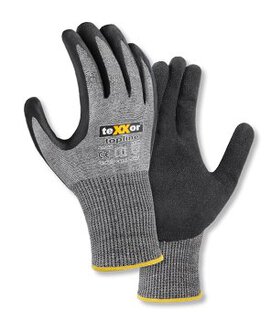 teXXor teXXor topline Schnittschutz-Glasfaser-Nylon- Spandex-Handschuh, grau, gesandete Nitrilbeschichtung, schwarz, Kat.2 Gre L