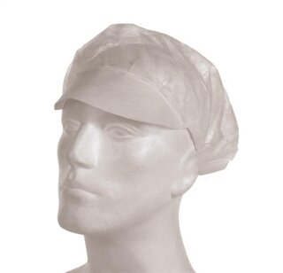 teXXor Einweg-Baretthaube, PP, Schirm weiß, 1 Spenderbox = 100 Stück